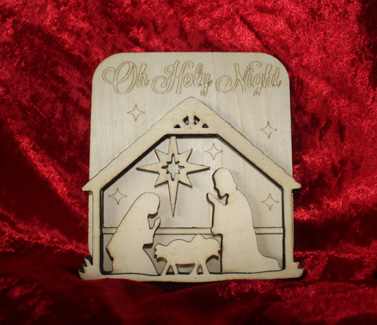 Double sided Nativity scene. five layered