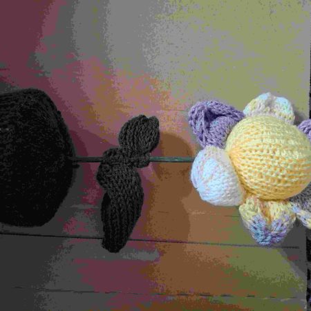 Knitted scented flower with pot