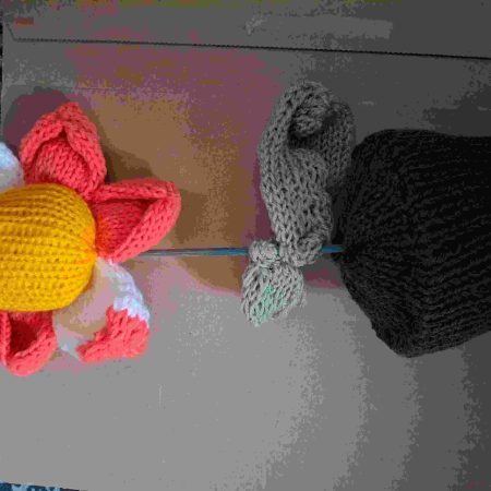 Knitted scented flower with pot