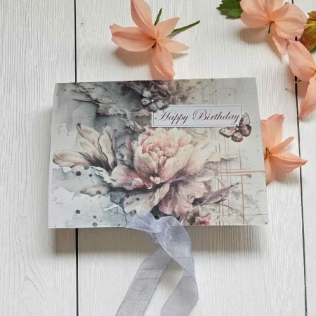 Personalised Fragranced Card - Picture Frame Layered Card - Peach & Turquoise Front