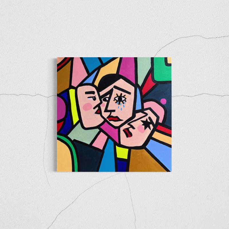 Dilemmas, acrylic painting on canvas, hand-painted