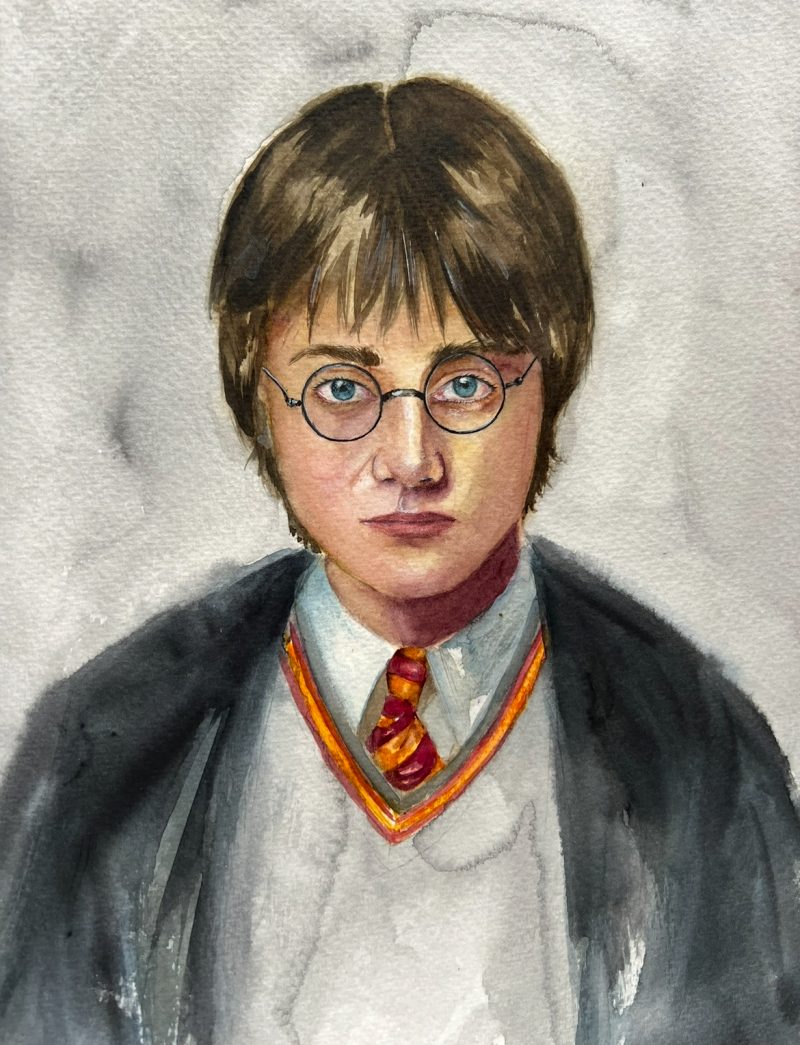 Watercolour custom portrait, personalised portrait, hand-painted