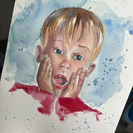 Watercolour custom portrait, personalised portrait, hand-painted