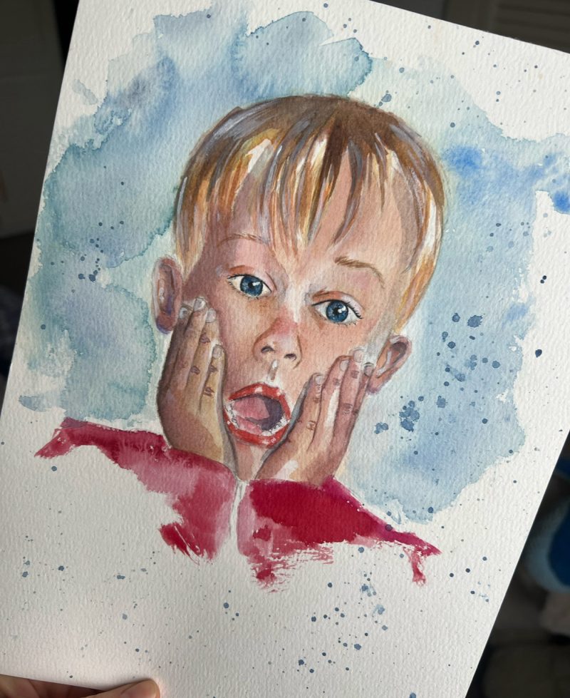 Watercolour custom portrait, personalised portrait, hand-painted
