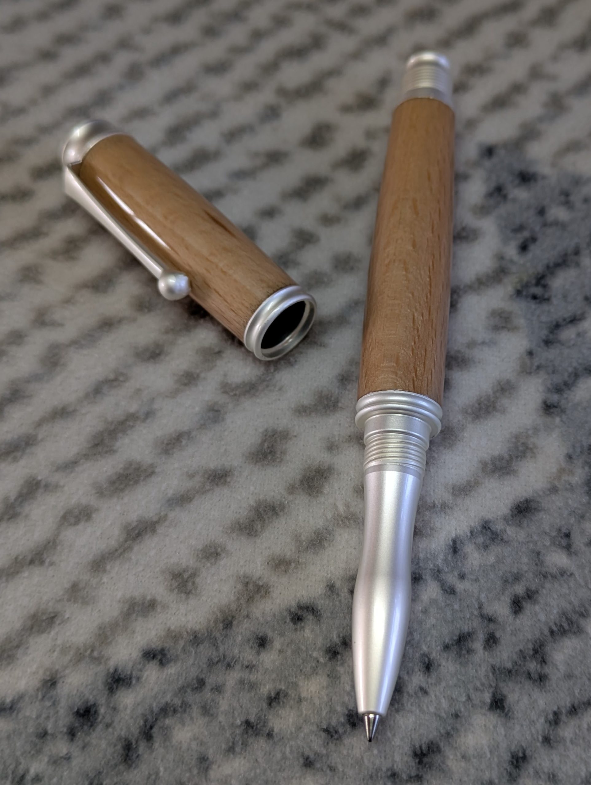 Hand turned omega style wooden rollerball pen