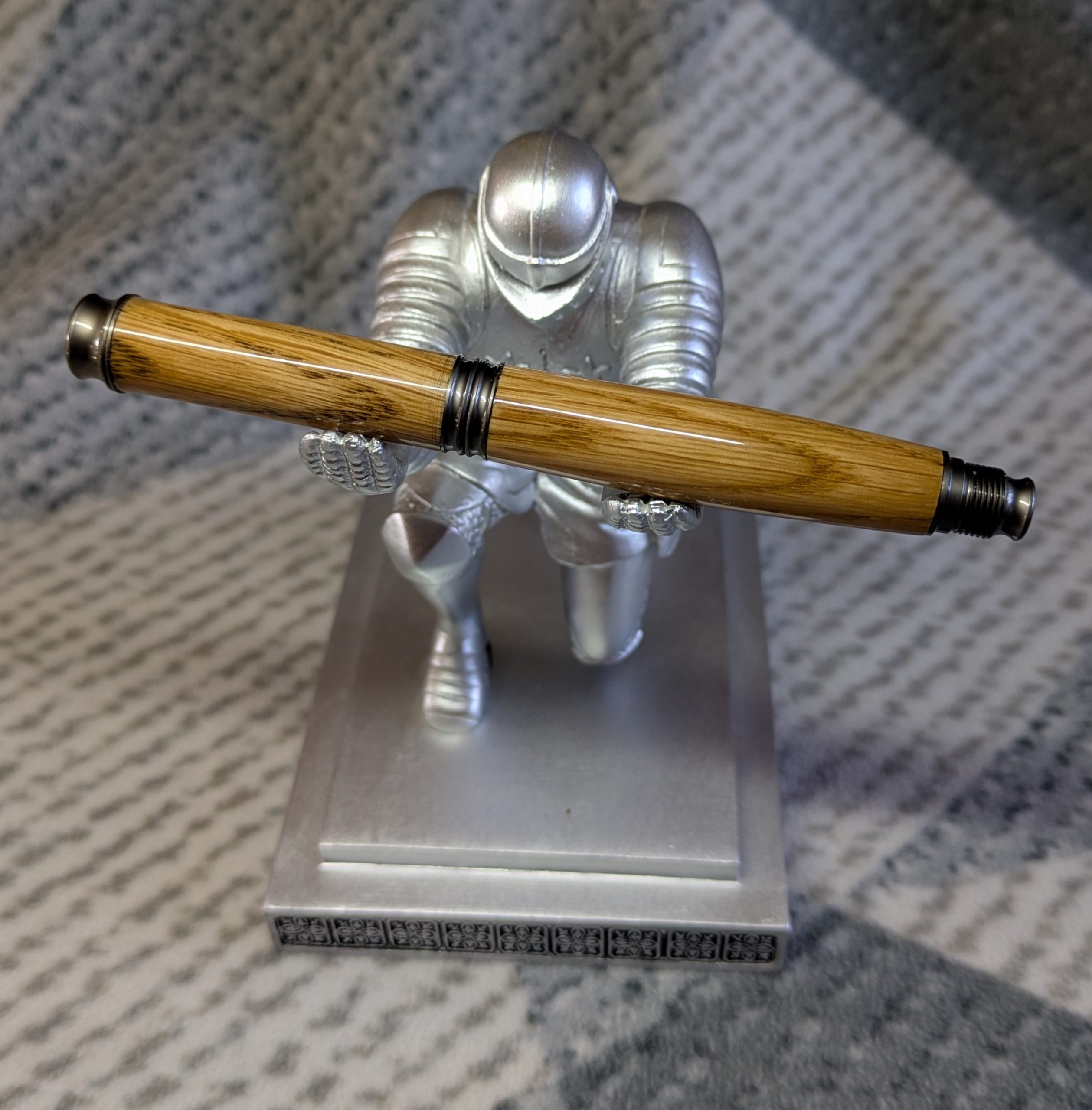 Omega style wooden rollerball made from oak with gun metal fittings