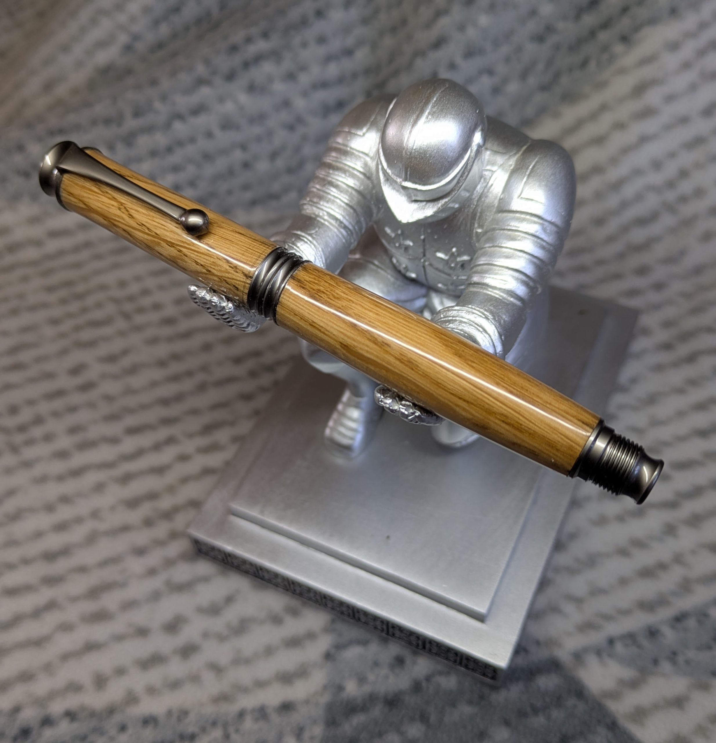 Omega style wooden rollerball made from oak with gun metal fittings