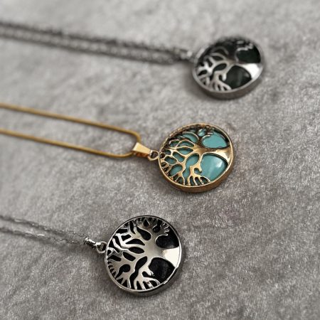 Tree of life pendants with stainless steel necklace