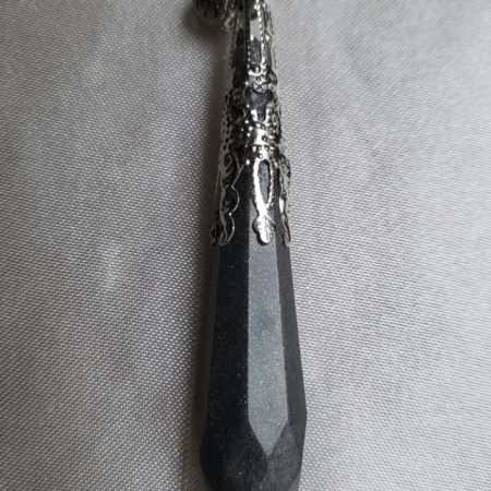 Dark Metal Grey Space Themed Resin Crystal pendant necklace