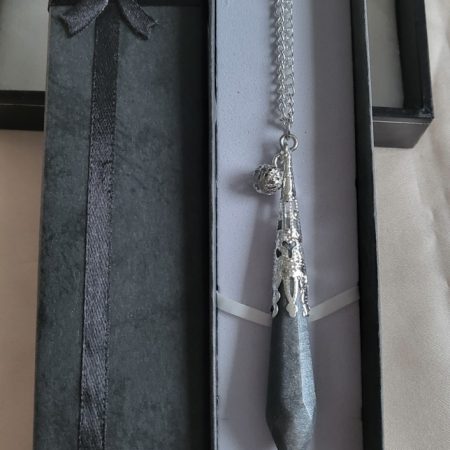 Dark Metal Grey Space Themed Resin Crystal pendant necklace