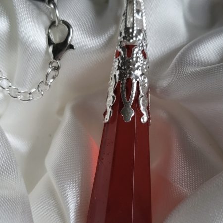 Ruby Red, Vampire Themed Resin Crystal Pendant Necklace