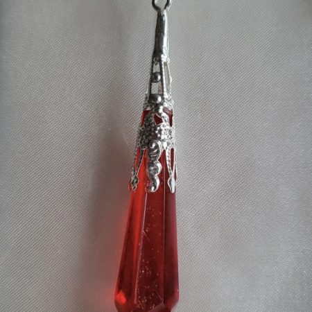 Ruby Red, Vampire Themed Resin Crystal Pendant Necklace