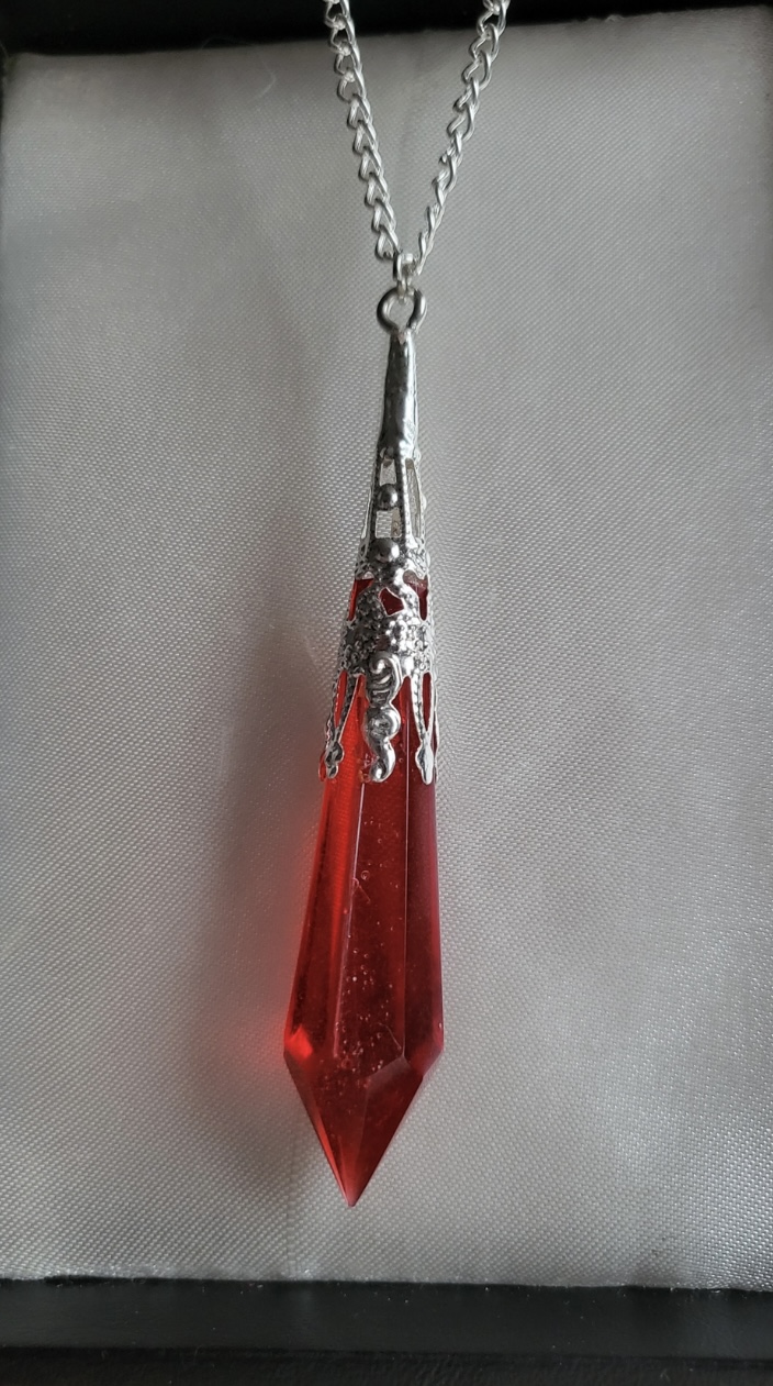 Ruby Red, Vampire Themed Resin Crystal Pendant Necklace