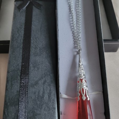 Ruby Red, Vampire Themed Resin Crystal Pendant Necklace