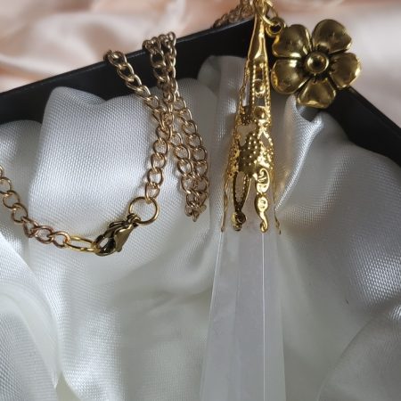 Enchanted pearlescent fairy themed resin Crystal pendant necklace