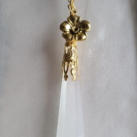 Enchanted pearlescent fairy themed resin Crystal pendant necklace