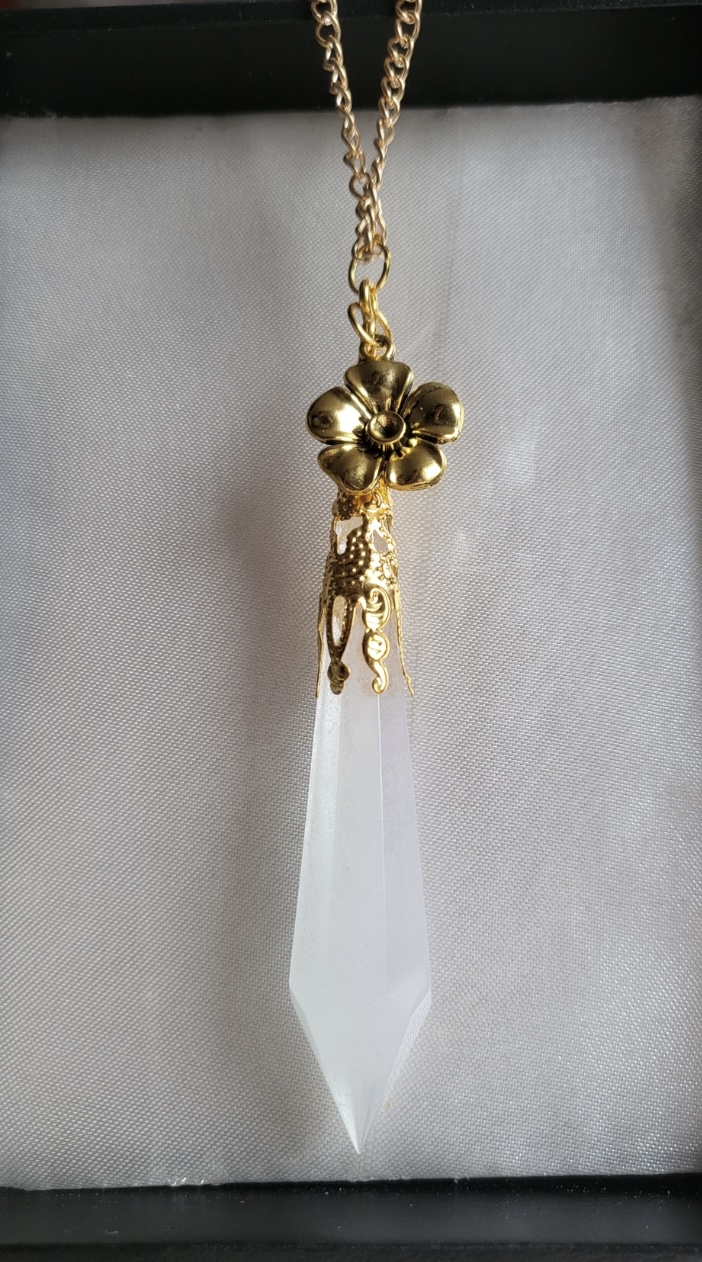 Enchanted pearlescent fairy themed resin Crystal pendant necklace