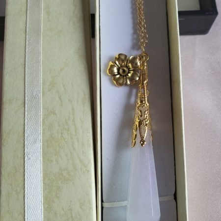 Enchanted pearlescent fairy themed resin Crystal pendant necklace