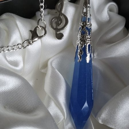 Sapphire Blue resin Crystal pendant necklace