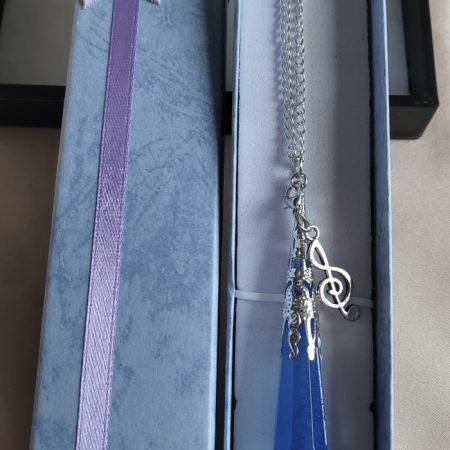 Sapphire Blue resin Crystal pendant necklace