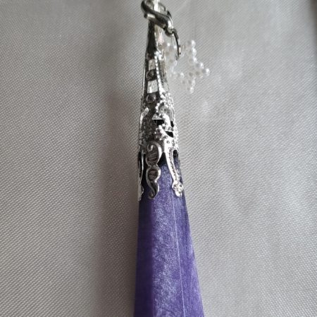 Purple and black space themed resin Crystal pendant necklace