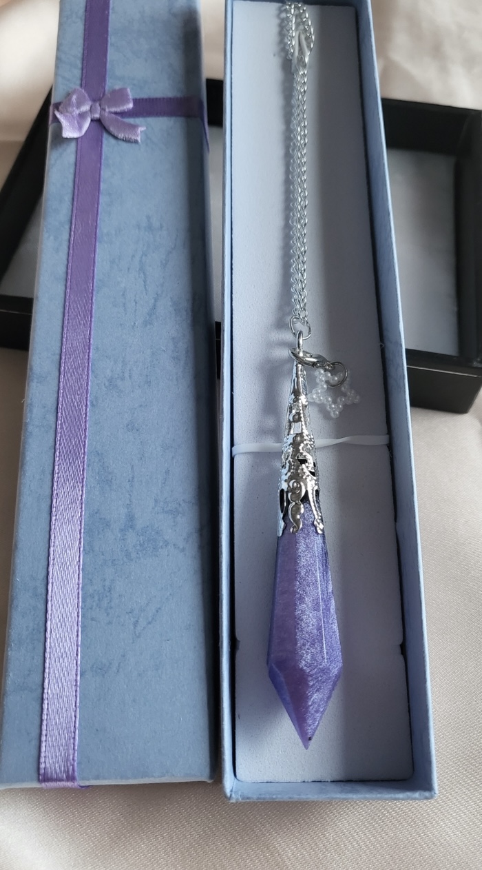 Purple and black space themed resin Crystal pendant necklace