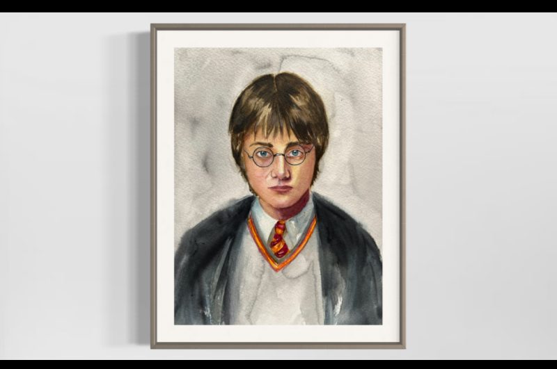 Wizard, watercolour painting, size A4