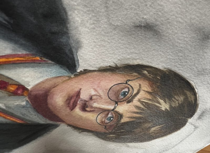 Wizard, watercolour painting, size A4