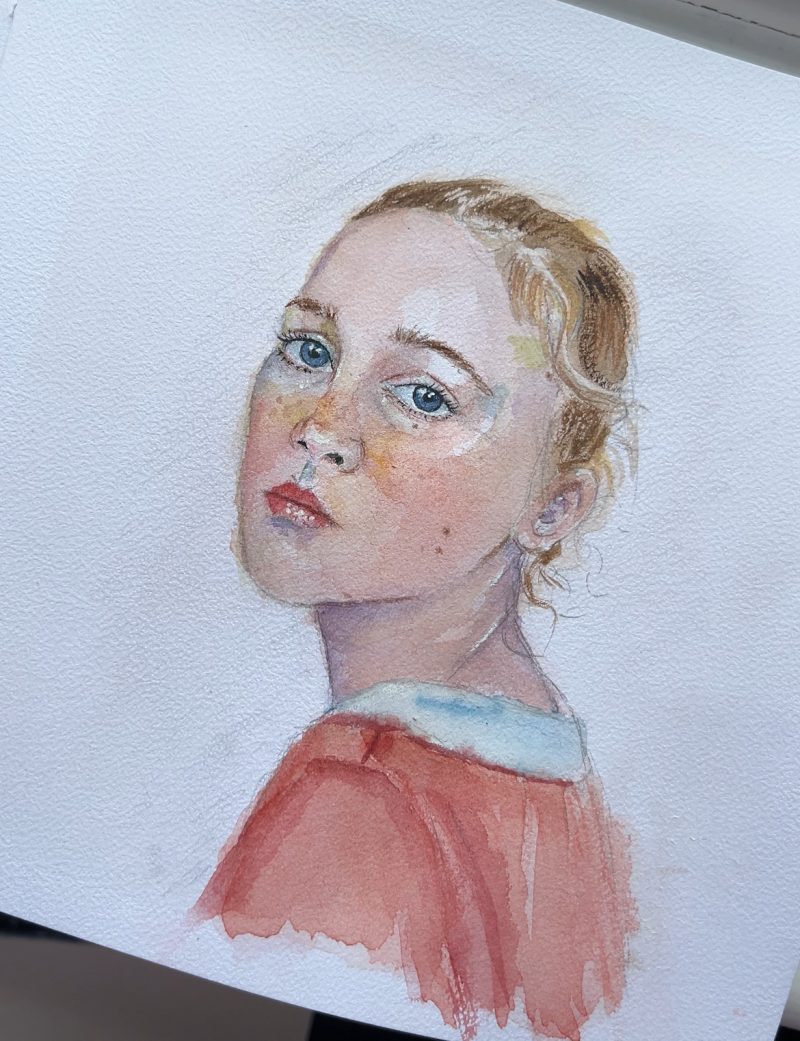 Watercolour custom portrait, personalised portrait, hand-painted