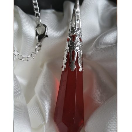 Ruby Red, Vampire Themed Resin Crystal Pendant Necklace