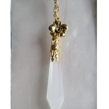 Enchanted pearlescent fairy themed resin Crystal pendant necklace