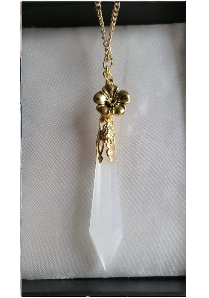 Enchanted pearlescent fairy themed resin Crystal pendant necklace