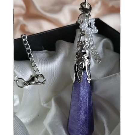 Purple and black space themed resin Crystal pendant necklace