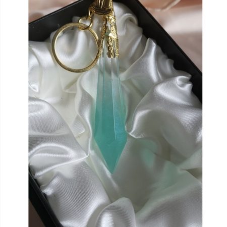 Turquoise Ocean Themed Resin Crystal Keychain