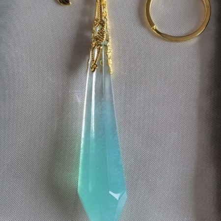 Turquoise Ocean Themed Resin Crystal Keychain