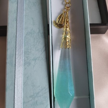Turquoise Ocean Themed Resin Crystal Keychain