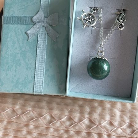 Dark siren green, siren themed resin ball bracelet