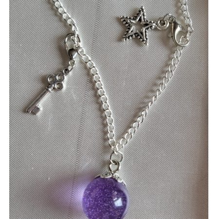 Purple galaxy themed resin ball bracelet