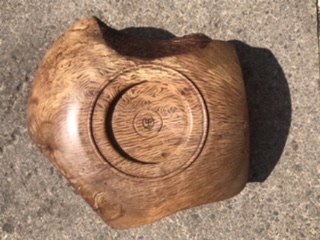Handturned Holme Oak Bowl: Curly