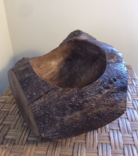 Handturned Holme Oak Bowl: Curly