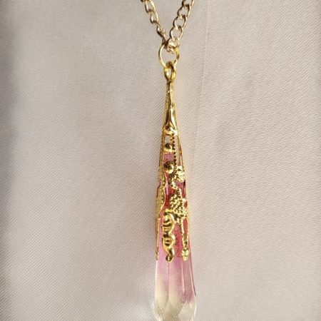 Pink and yellow cute resin Crystal pendant necklace