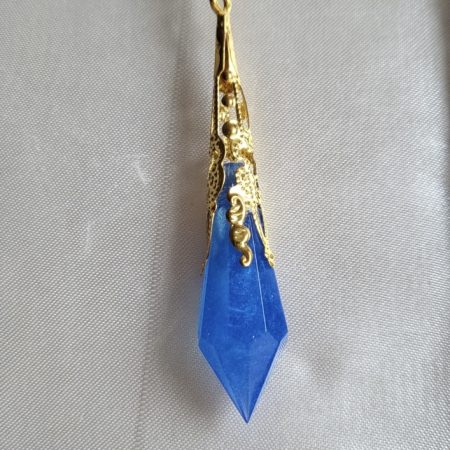 Royal blue fantasy themed pendant necklace