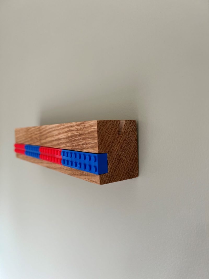 Solid Oak Shelf with integrated key and letter holder