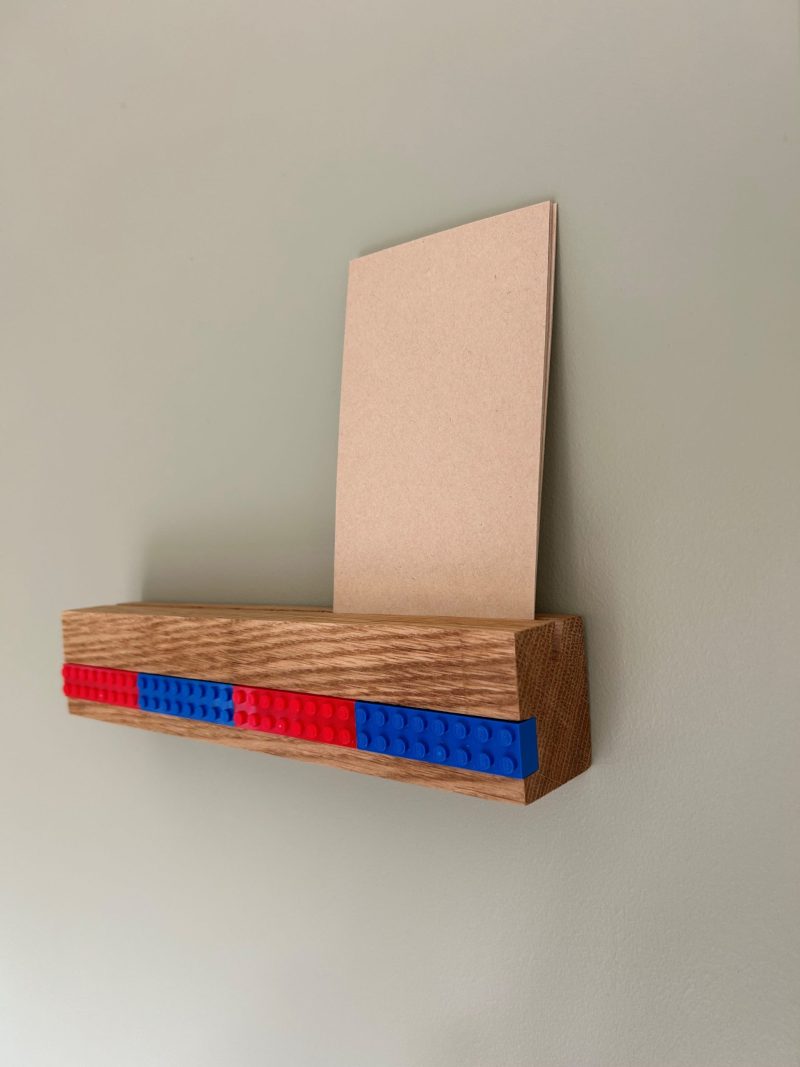 Solid Oak Shelf with integrated key and letter holder