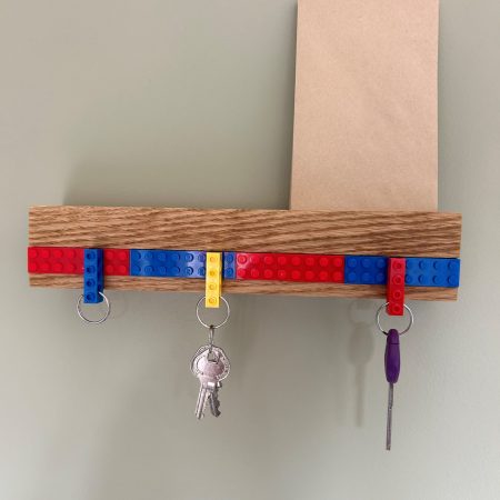 Solid Oak Shelf with integrated key and letter holder