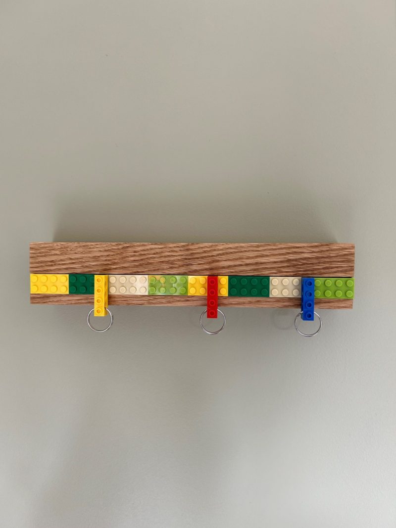 Solid Oak Shelf with integrated key and letter holder