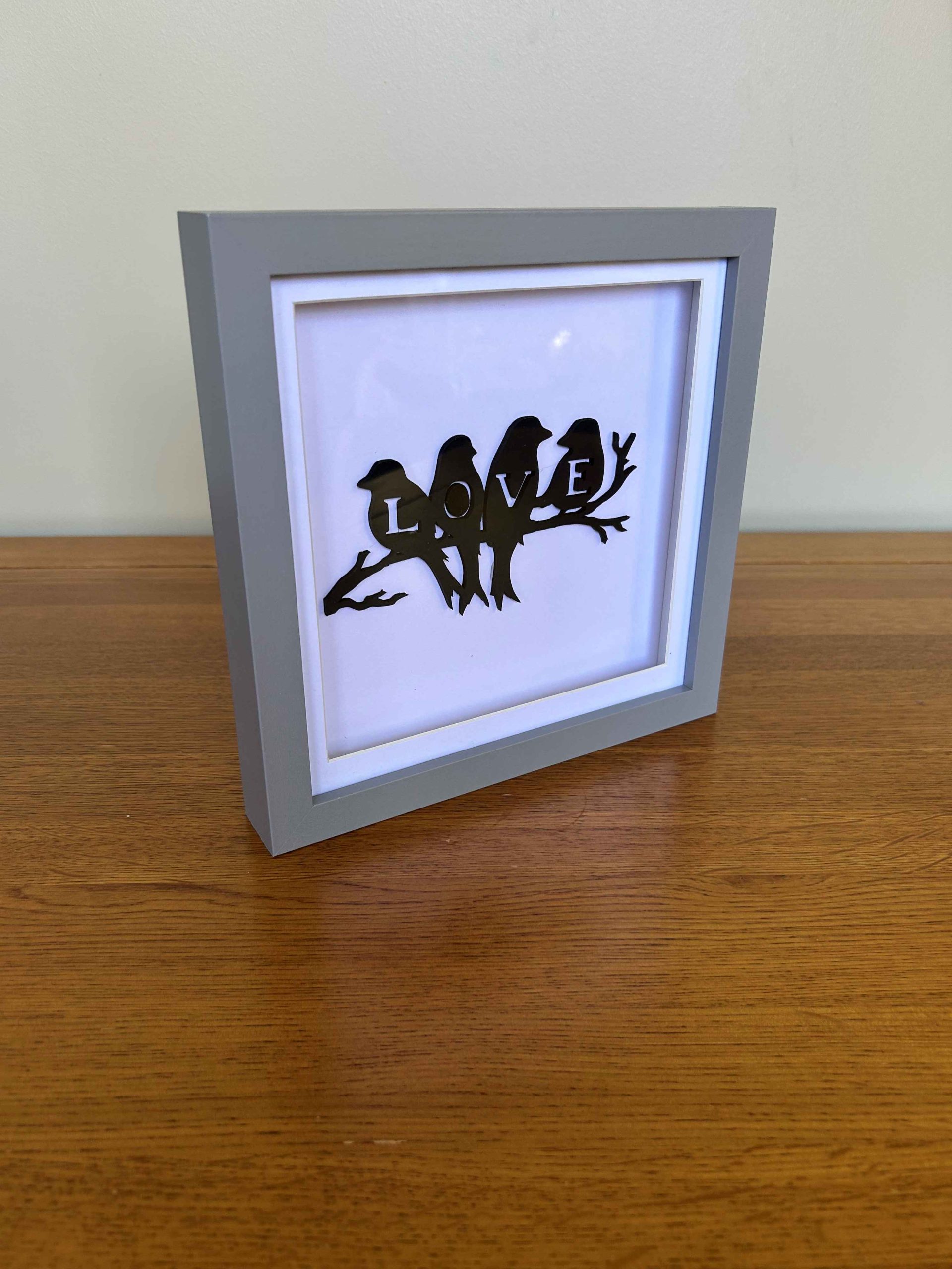 Love Birds - Wood Silhouette Framed Art Pop Toy Films Home