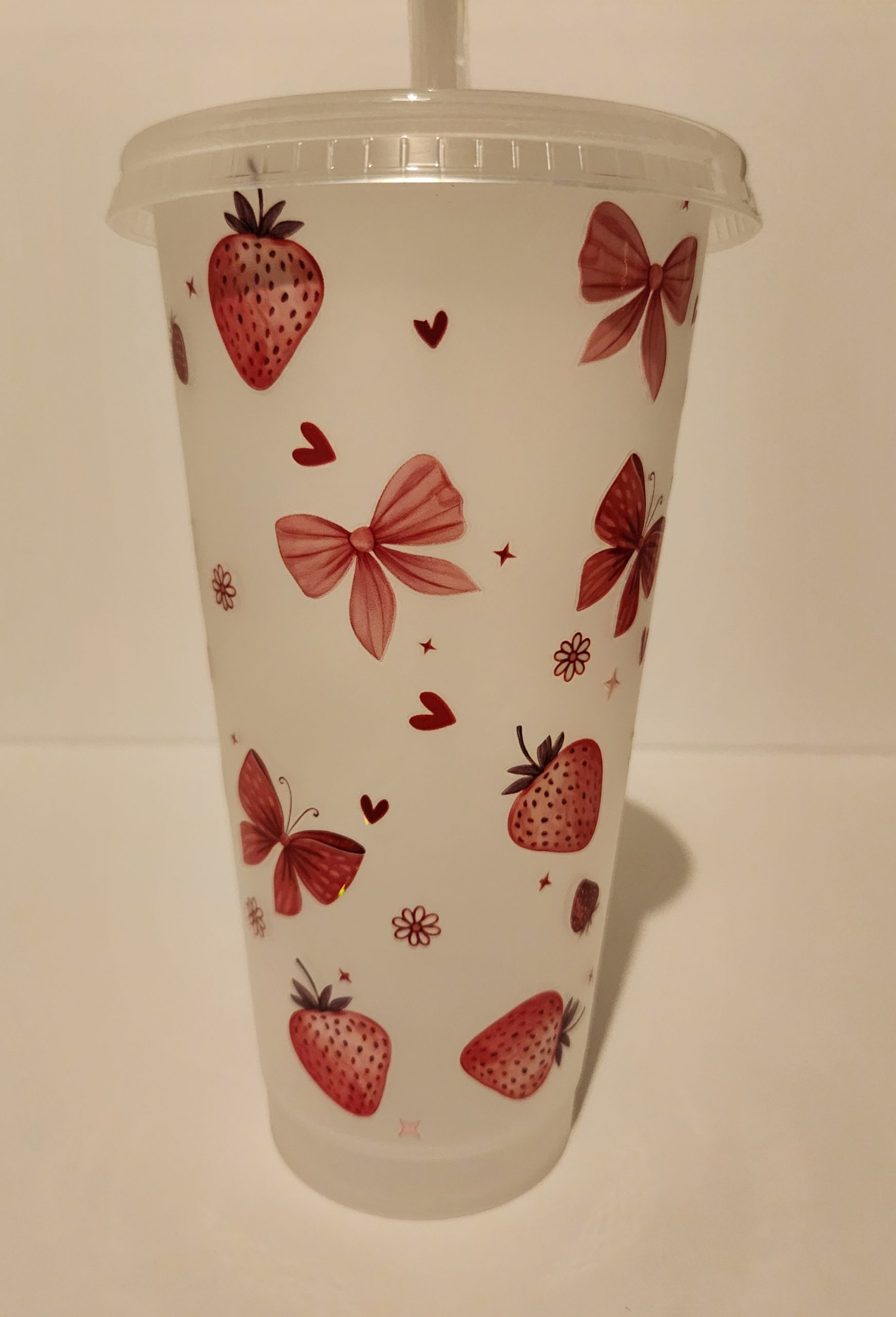 Strawberry bow cold cup