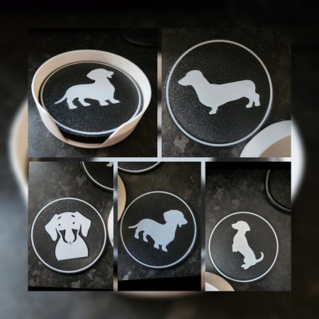 Dachshund sauce dog coaster set