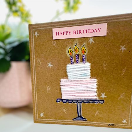 Handmade birthday cake card for adults and children